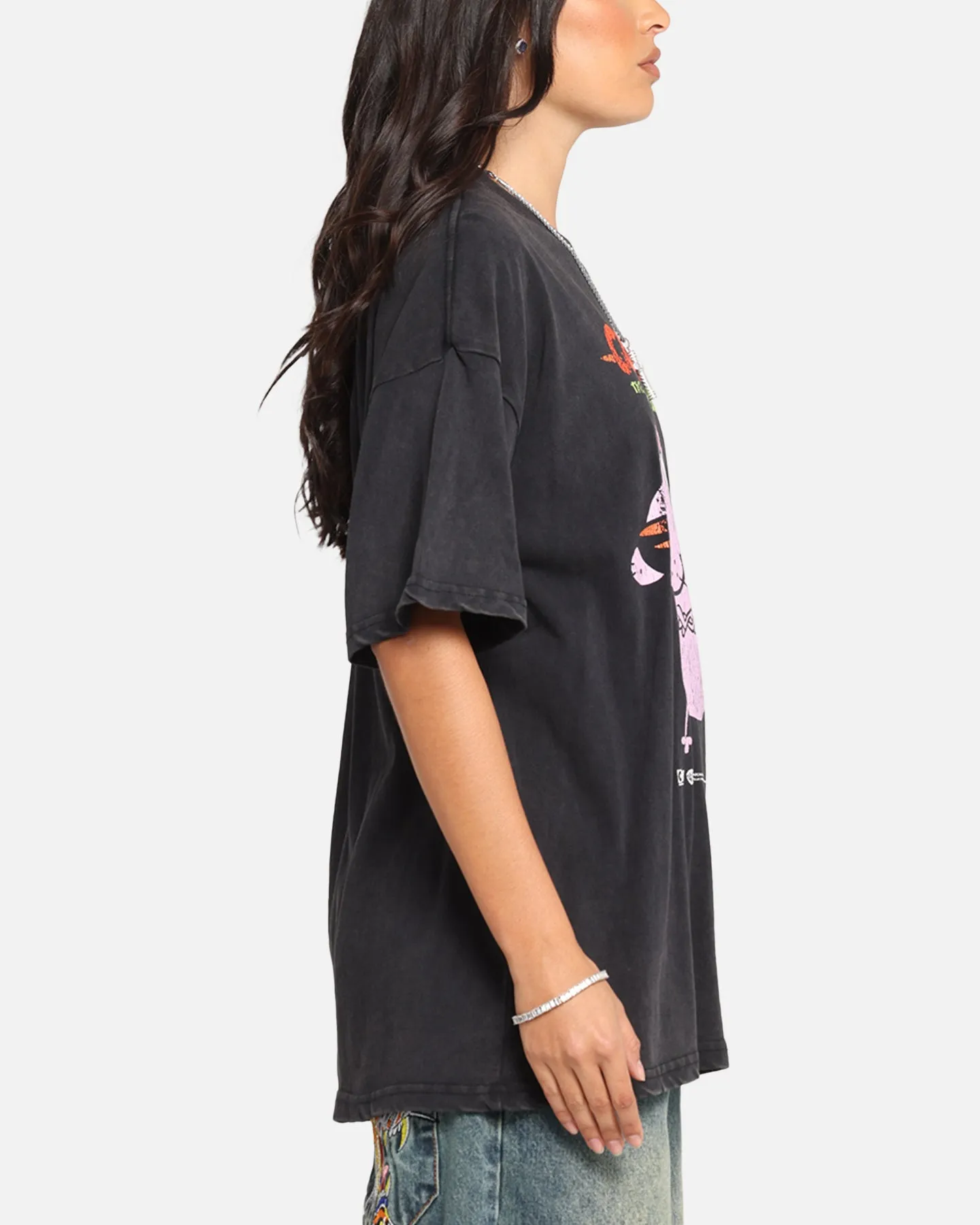 73 Studio X Cartoon Network Courage The Cowardly Dog Grail Vintage T-Shirt Black Acidwash