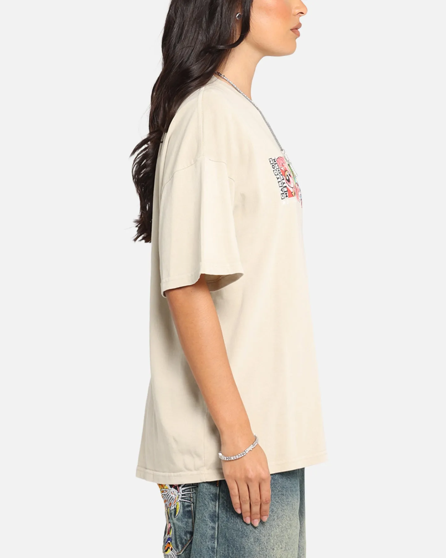 73 Studio X Cartoon Network The Powerpuff Girls Box Logo Vintage T-Shirt Stone