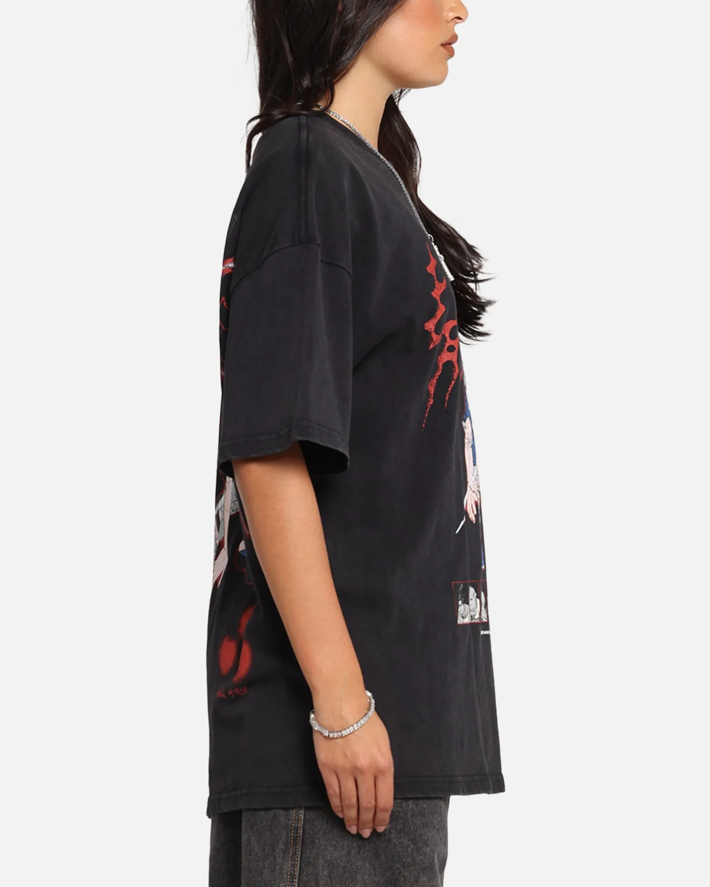 73 Studio X Naruto Sasuke Abandon Vintage T-Shirt Black Acidwash