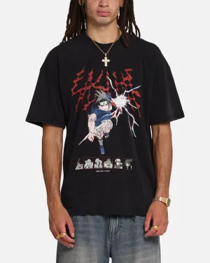 73 Studio X Naruto Sasuke Abandon Vintage T-Shirt Black Acidwash