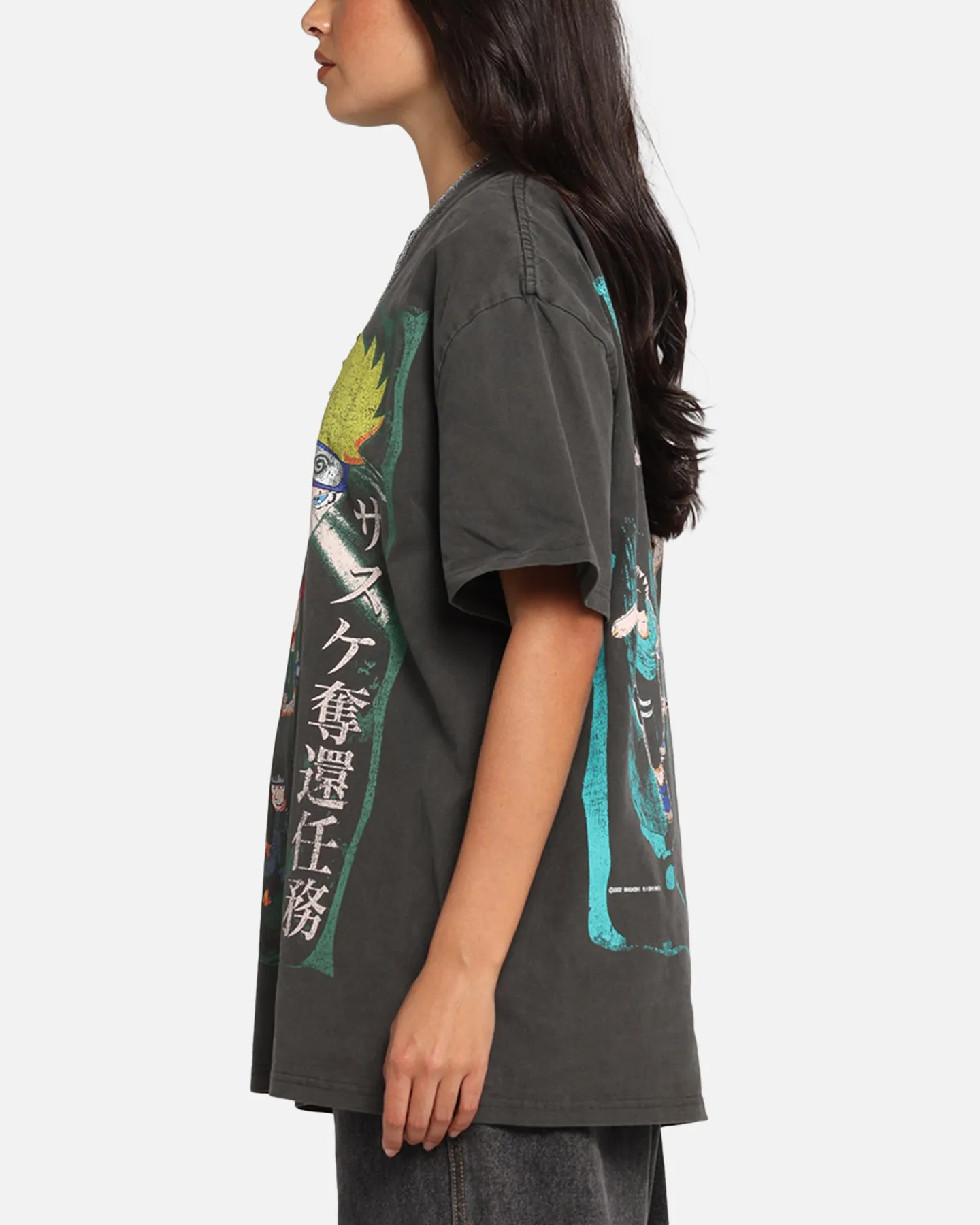 73 Studio X Naruto Sasuke Retrieval Heavy T-Shirt Black Wash