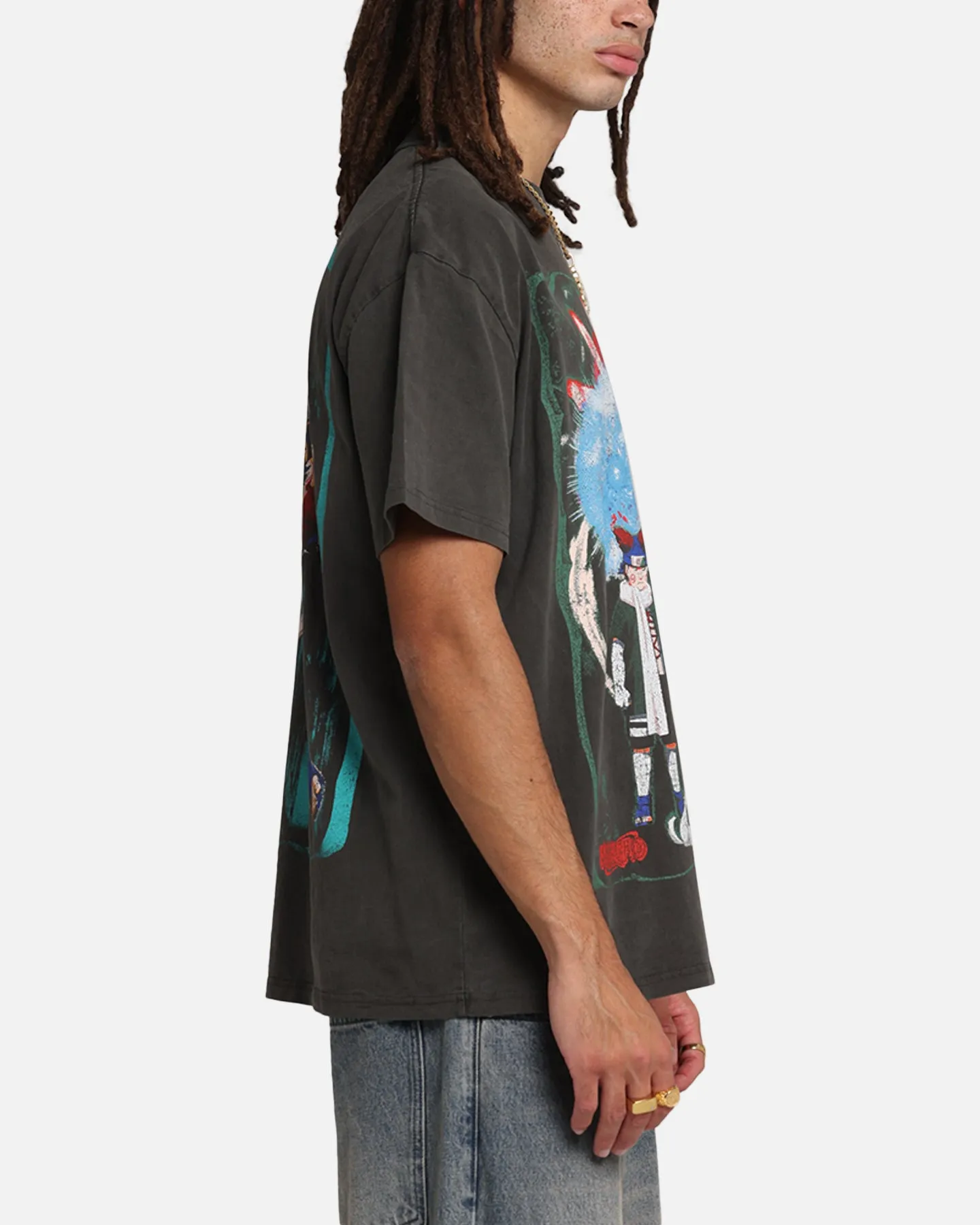 73 Studio X Naruto Sasuke Retrieval Heavy T-Shirt Black Wash