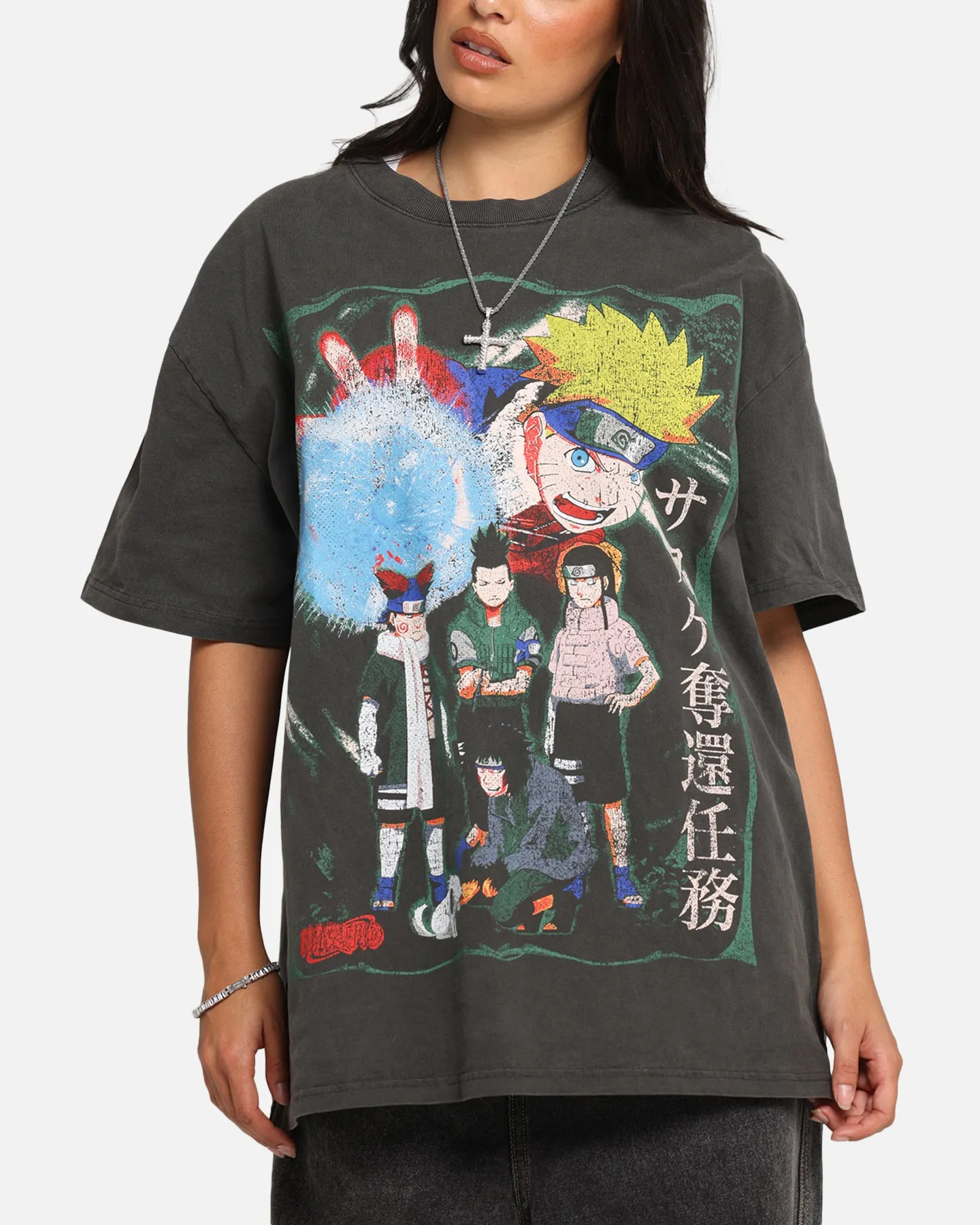 73 Studio X Naruto Sasuke Retrieval Heavy T-Shirt Black Wash