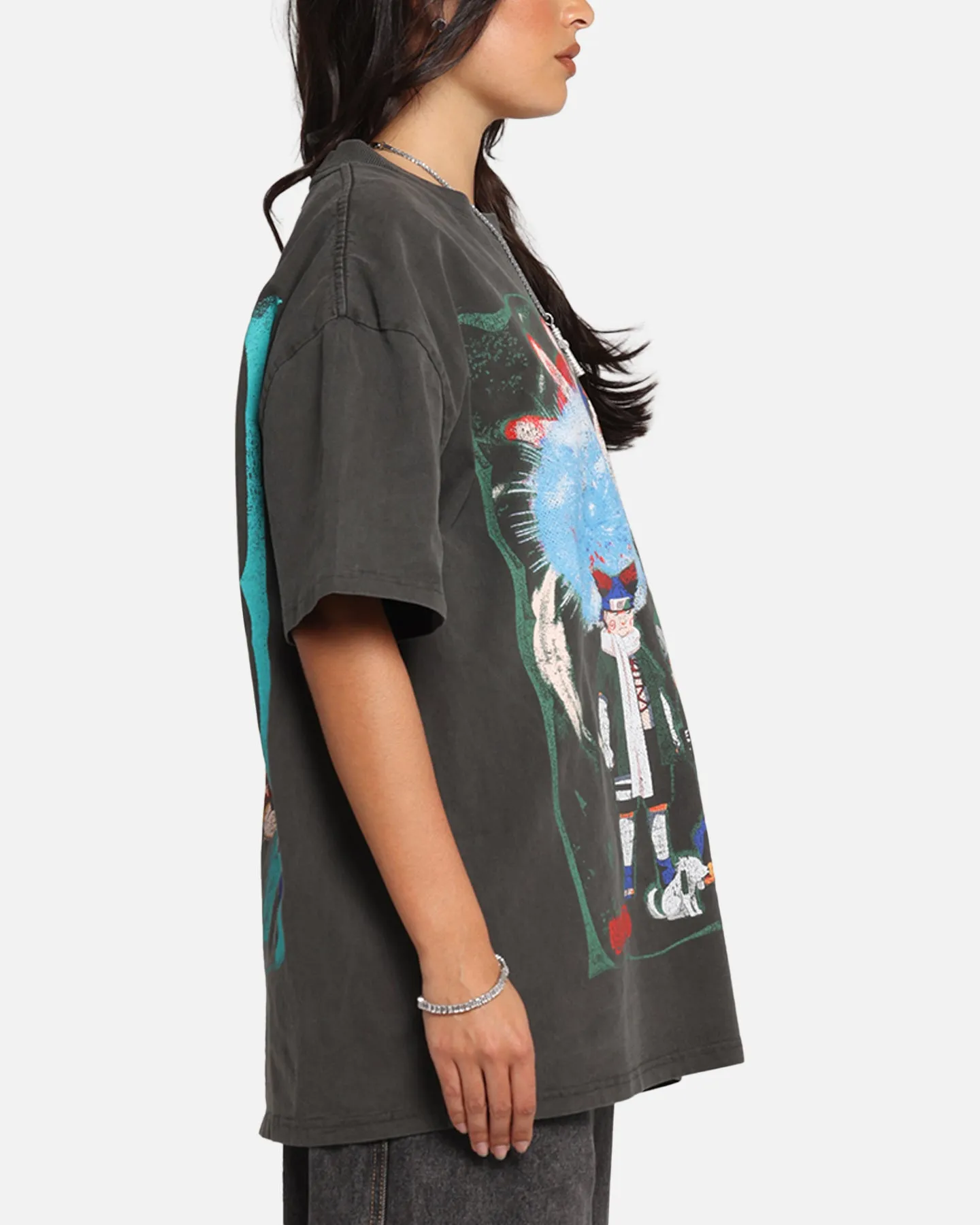 73 Studio X Naruto Sasuke Retrieval Heavy T-Shirt Black Wash
