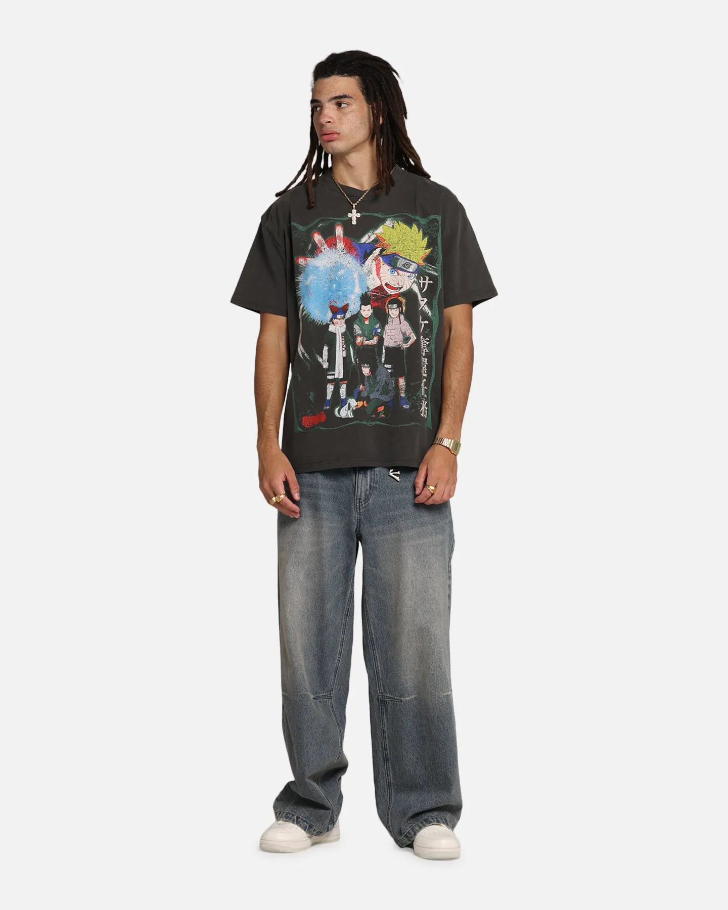 73 Studio X Naruto Sasuke Retrieval Heavy T-Shirt Black Wash
