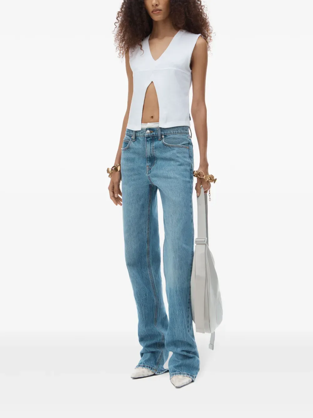 ALEXANDER WANG - Women Mid Rise Relaxed Straight Pointelle Undie