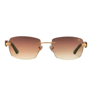 Bal Harbour Buffs Rimless Black Buffalo Horn 24KT Gold