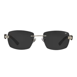 Bal Harbour Buffs Rimless Black Buffalo Horn 24KT White Gold