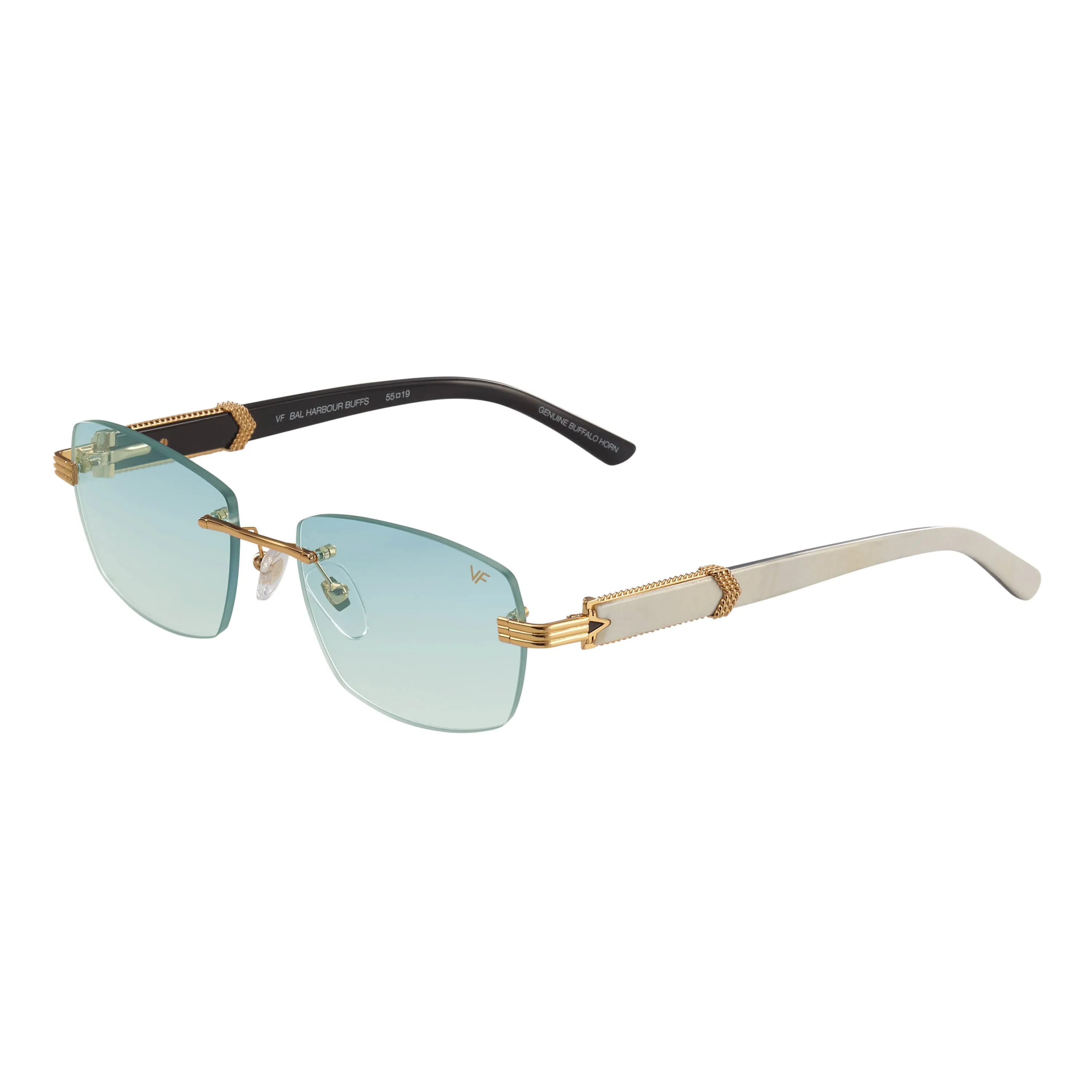 Bal Harbour Buffs Rimless White Buffalo Horn 24KT Gold