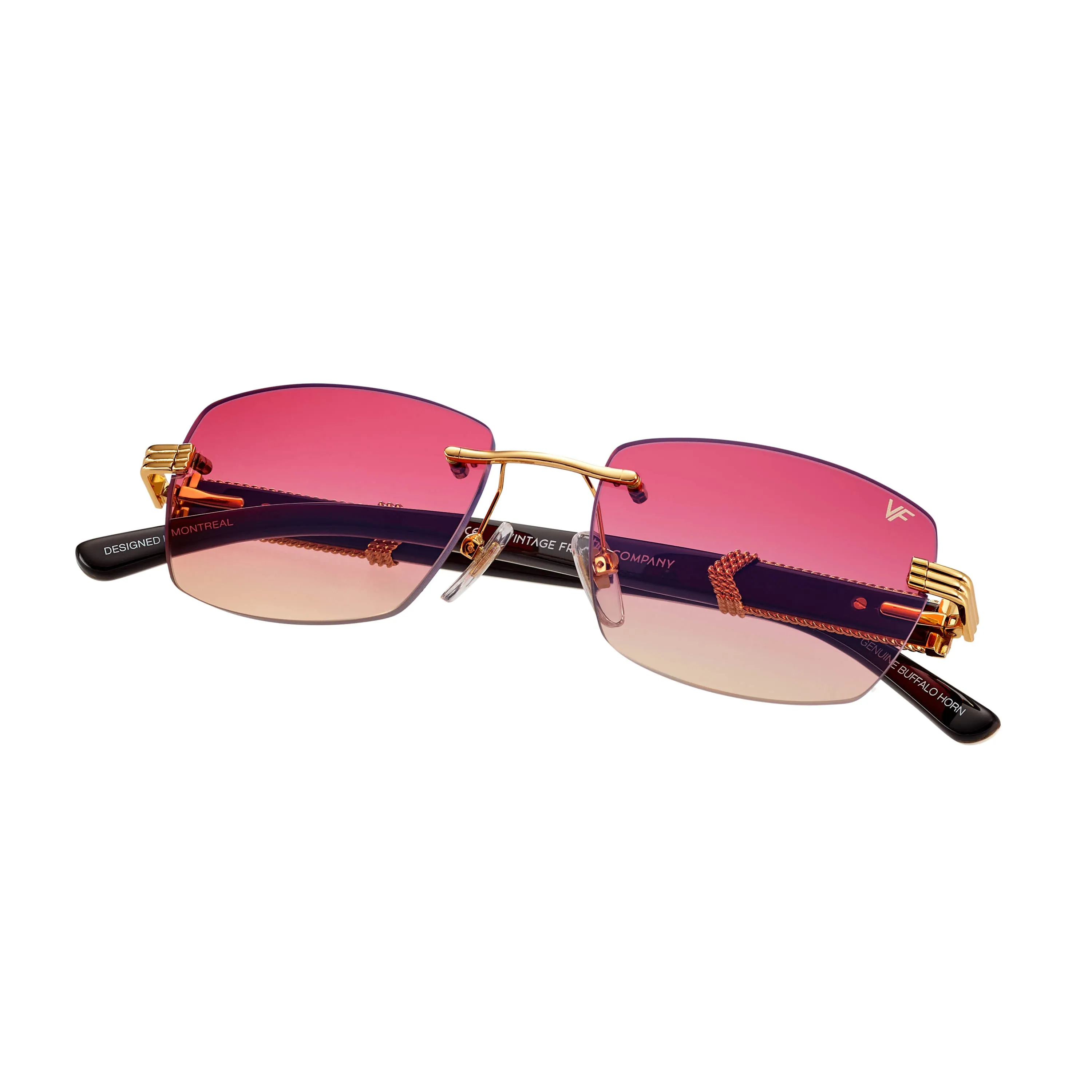 Bal Harbour Buffs Rimless White Buffalo Horn 24KT Gold
