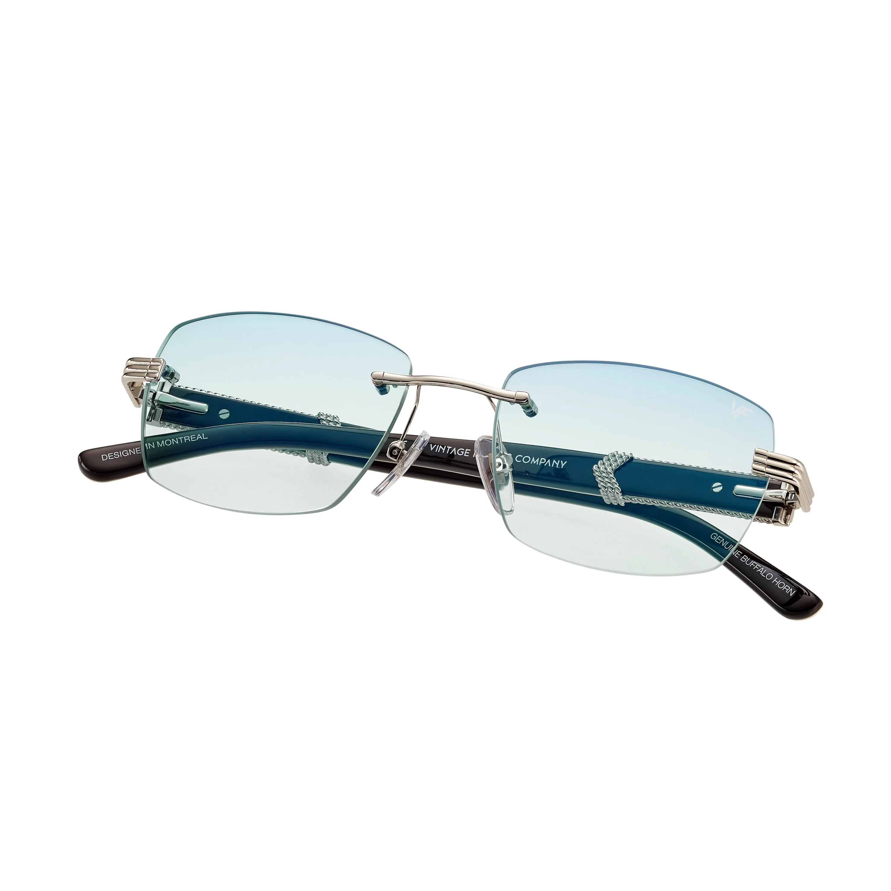 Bal Harbour Buffs Rimless White Buffalo Horn 24KT White Gold