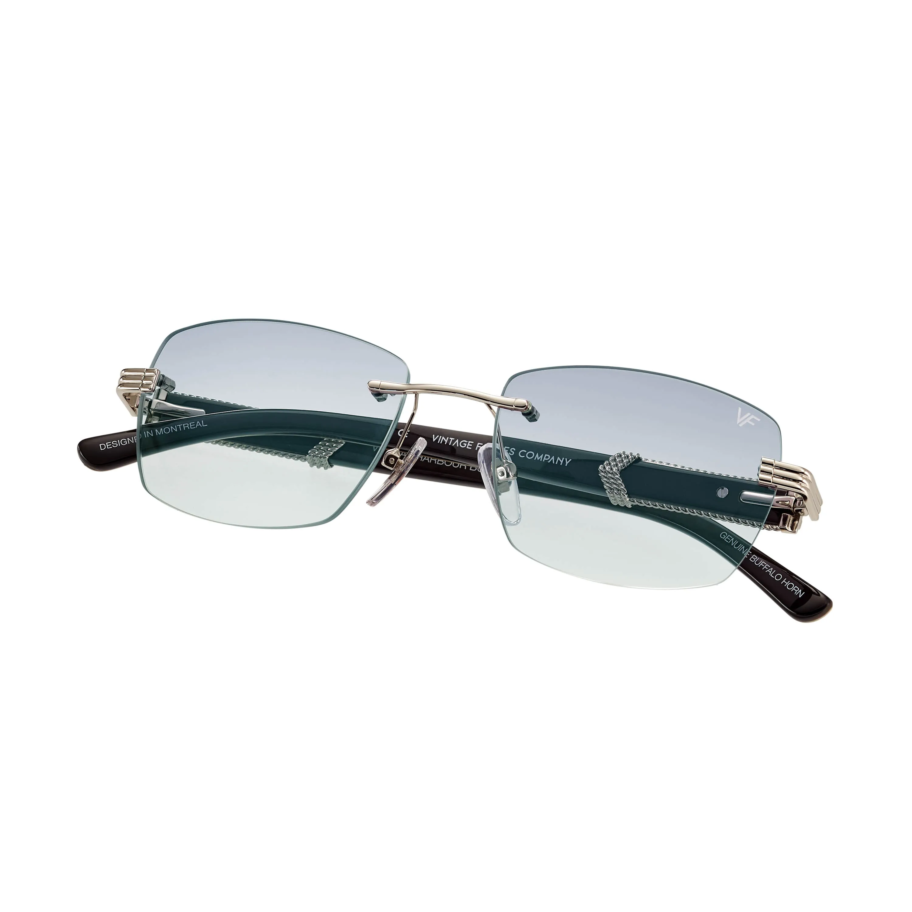 Bal Harbour Buffs Rimless White Buffalo Horn 24KT White Gold