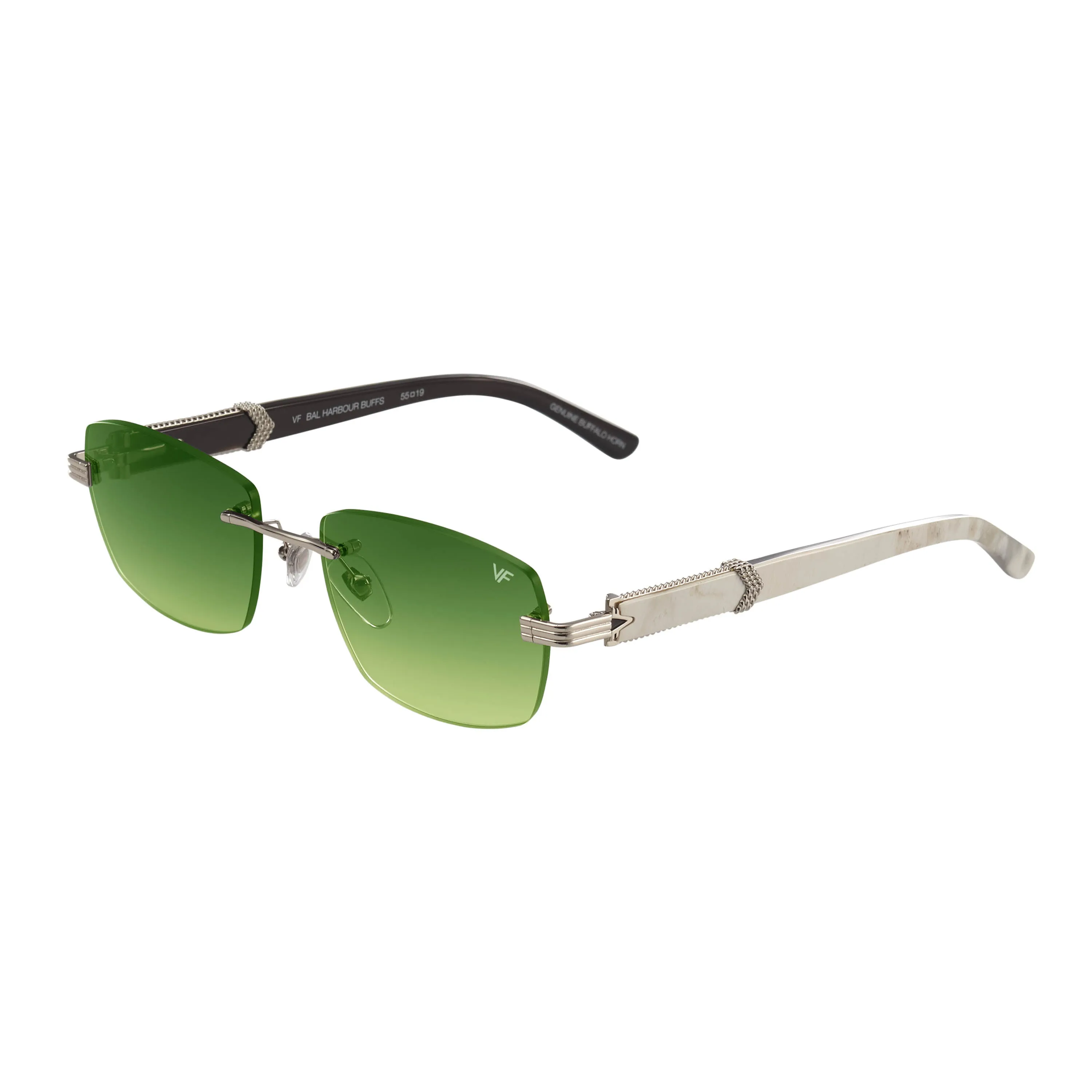 Bal Harbour Buffs Rimless White Buffalo Horn 24KT White Gold