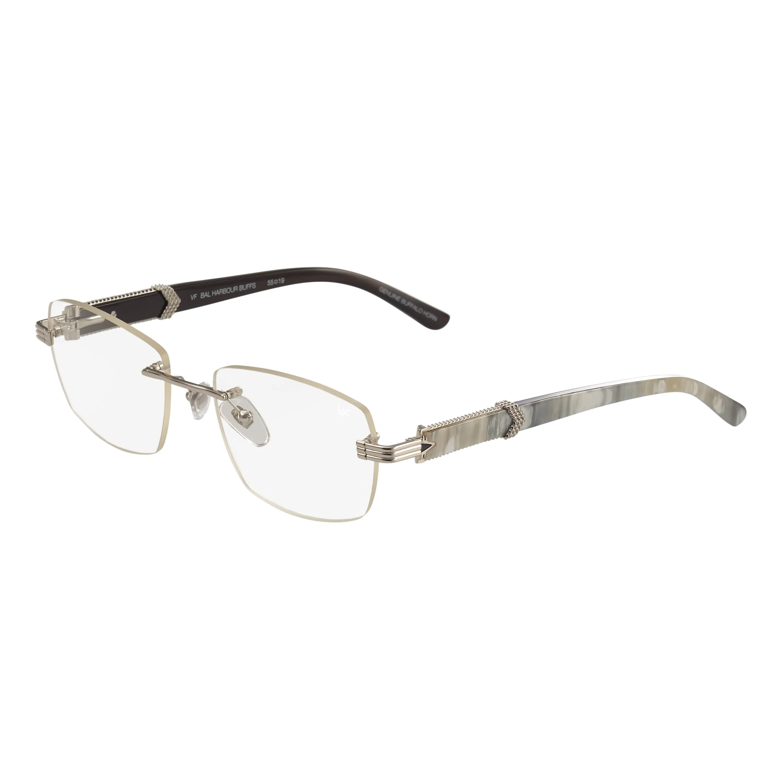 Bal Harbour Buffs Rimless White Buffalo Horn 24KT White Gold