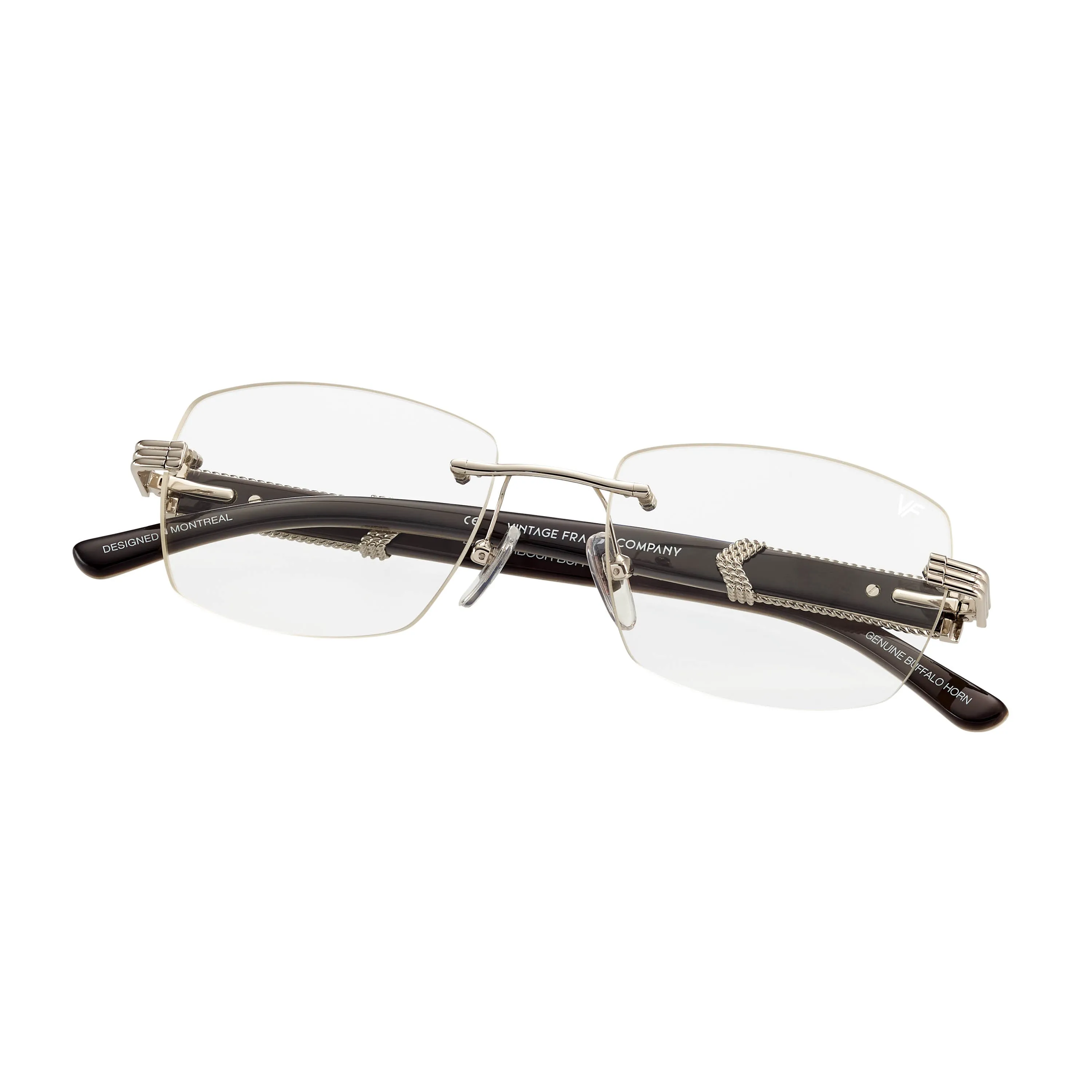 Bal Harbour Buffs Rimless White Buffalo Horn 24KT White Gold