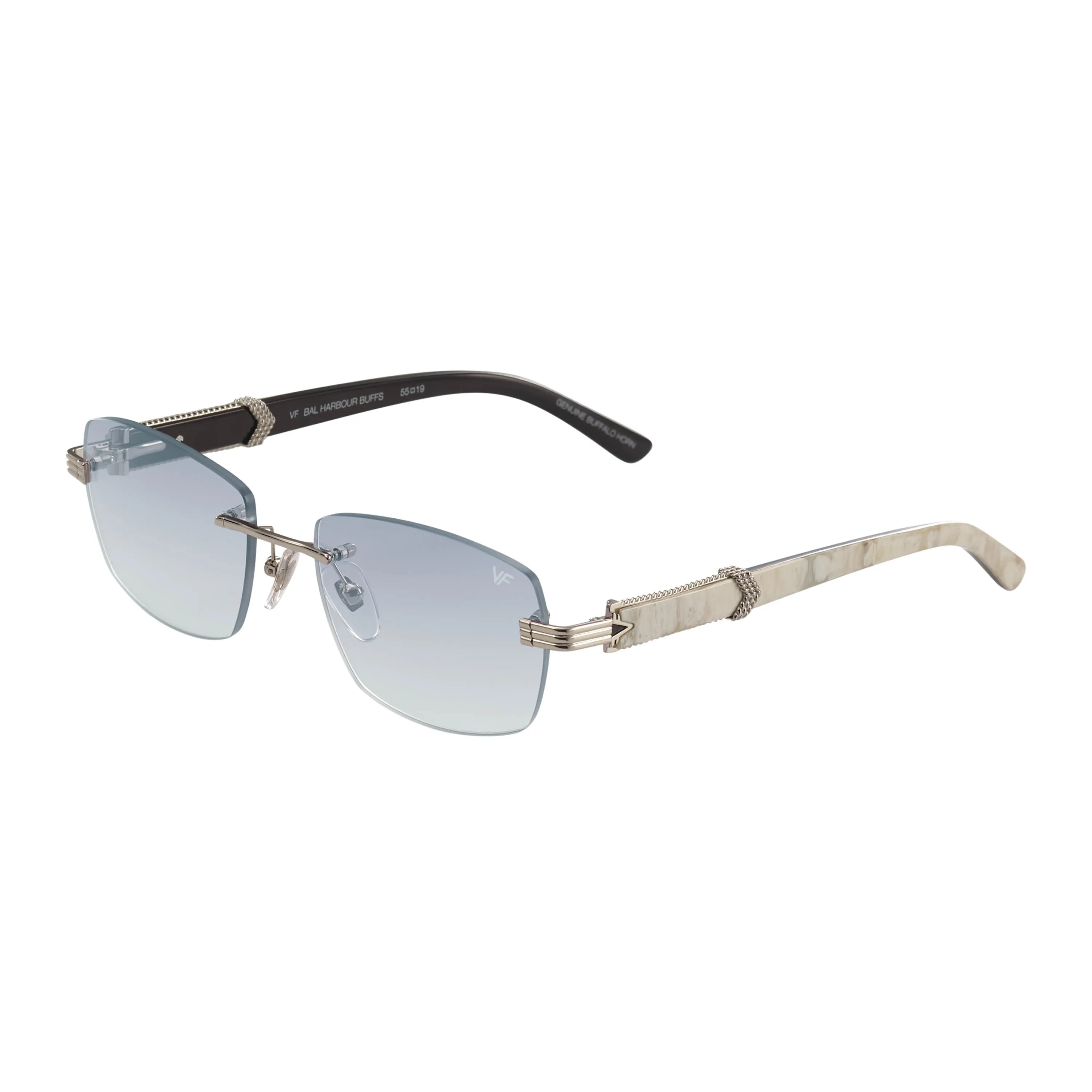 Bal Harbour Buffs Rimless White Buffalo Horn 24KT White Gold