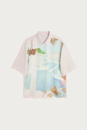 Beyond Shirt Shortsleeve - Marina Vista Print Cotton Silk