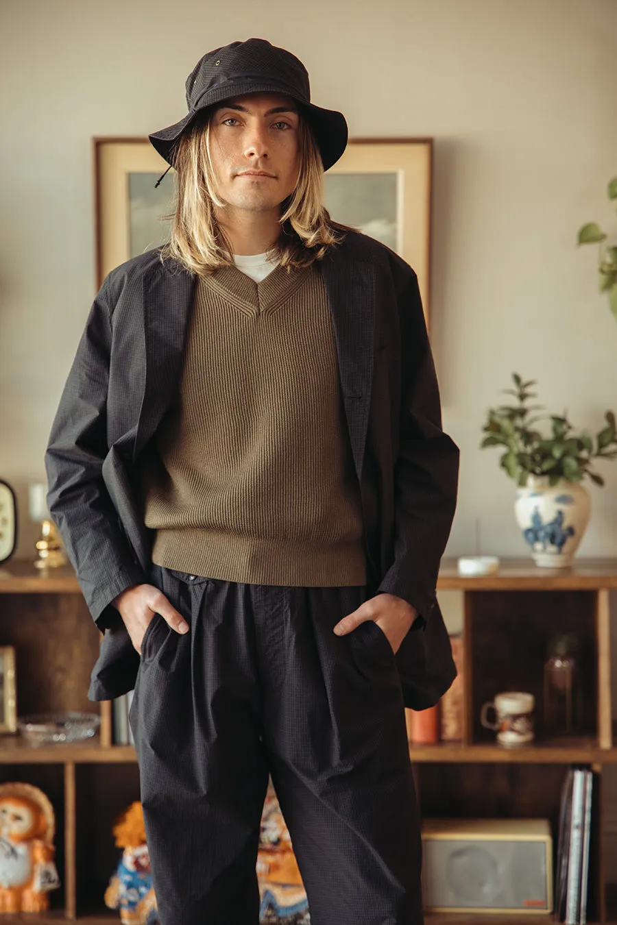 Canoe Club x Beams  3B Packable Jacket - Blackwatch Minicheck