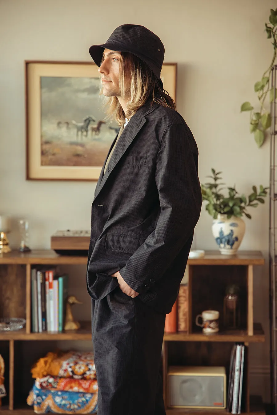 Canoe Club x Beams  3B Packable Jacket - Blackwatch Minicheck