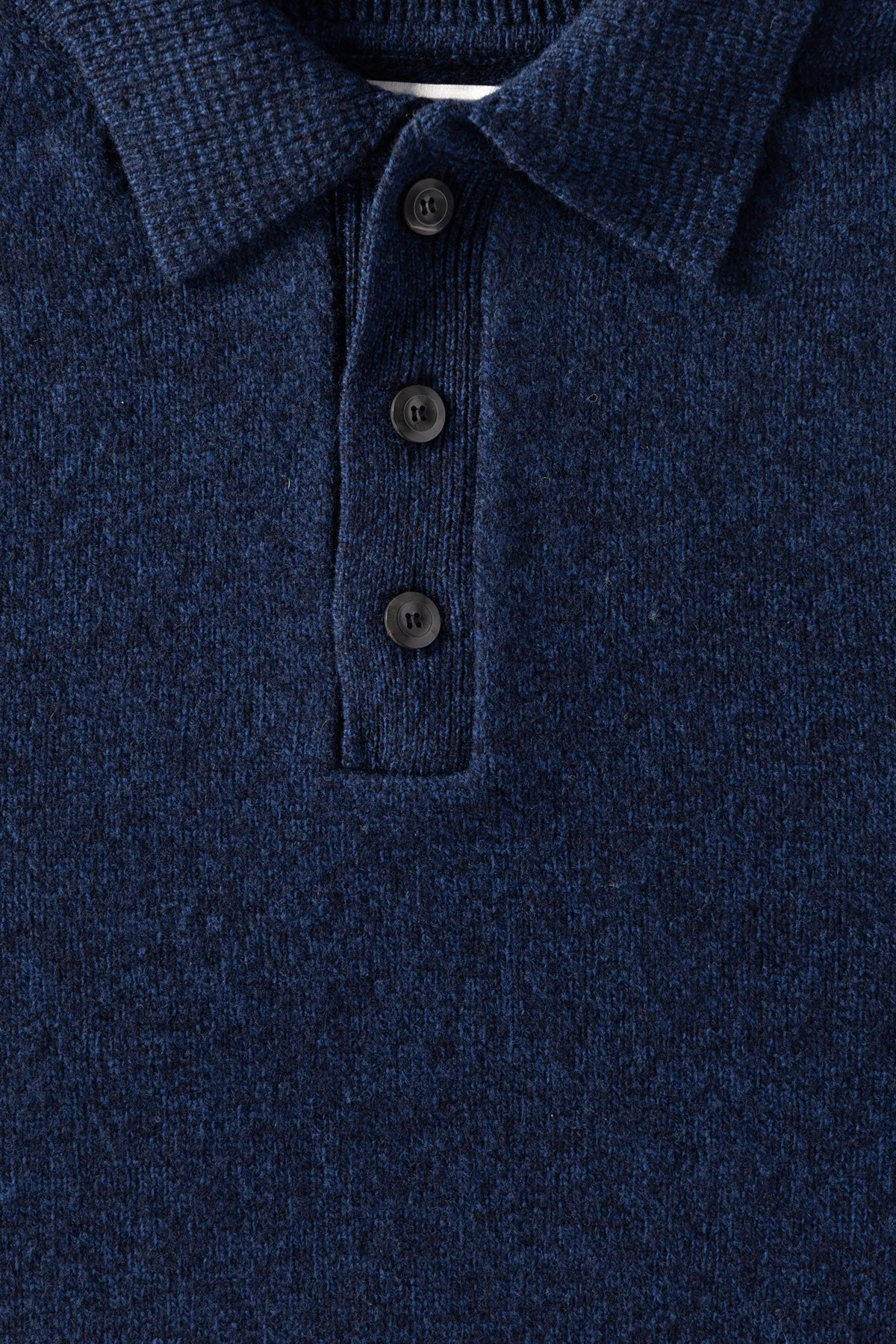 Dance of the Polo Knit - Navy Mix Superfine Lambswool