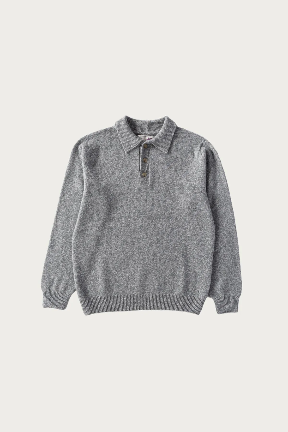 Dance of the Polo Knit - Sky Mix Superfine Lambswool