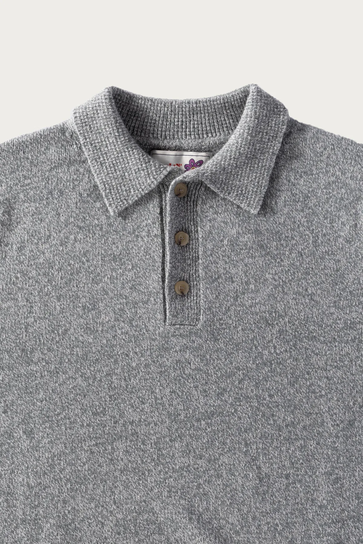 Dance of the Polo Knit - Sky Mix Superfine Lambswool