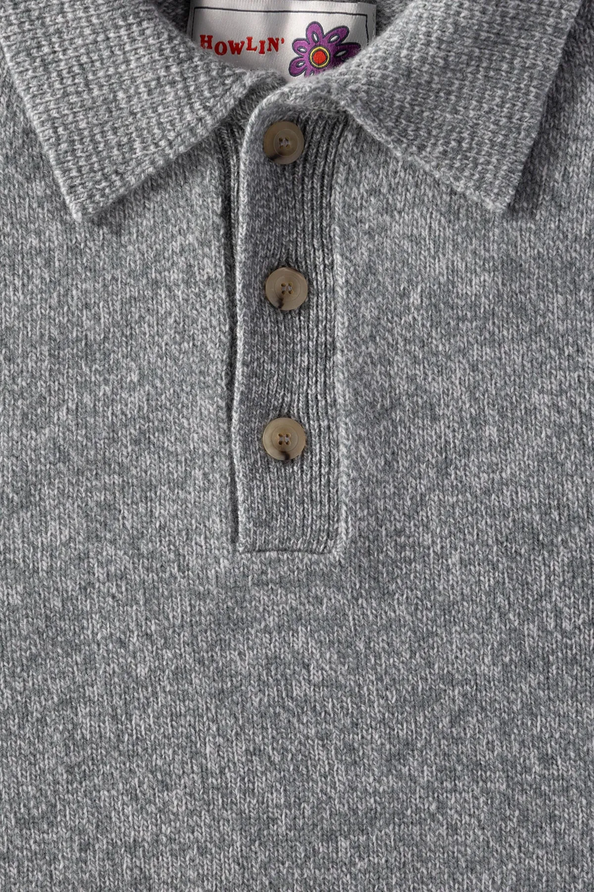 Dance of the Polo Knit - Sky Mix Superfine Lambswool