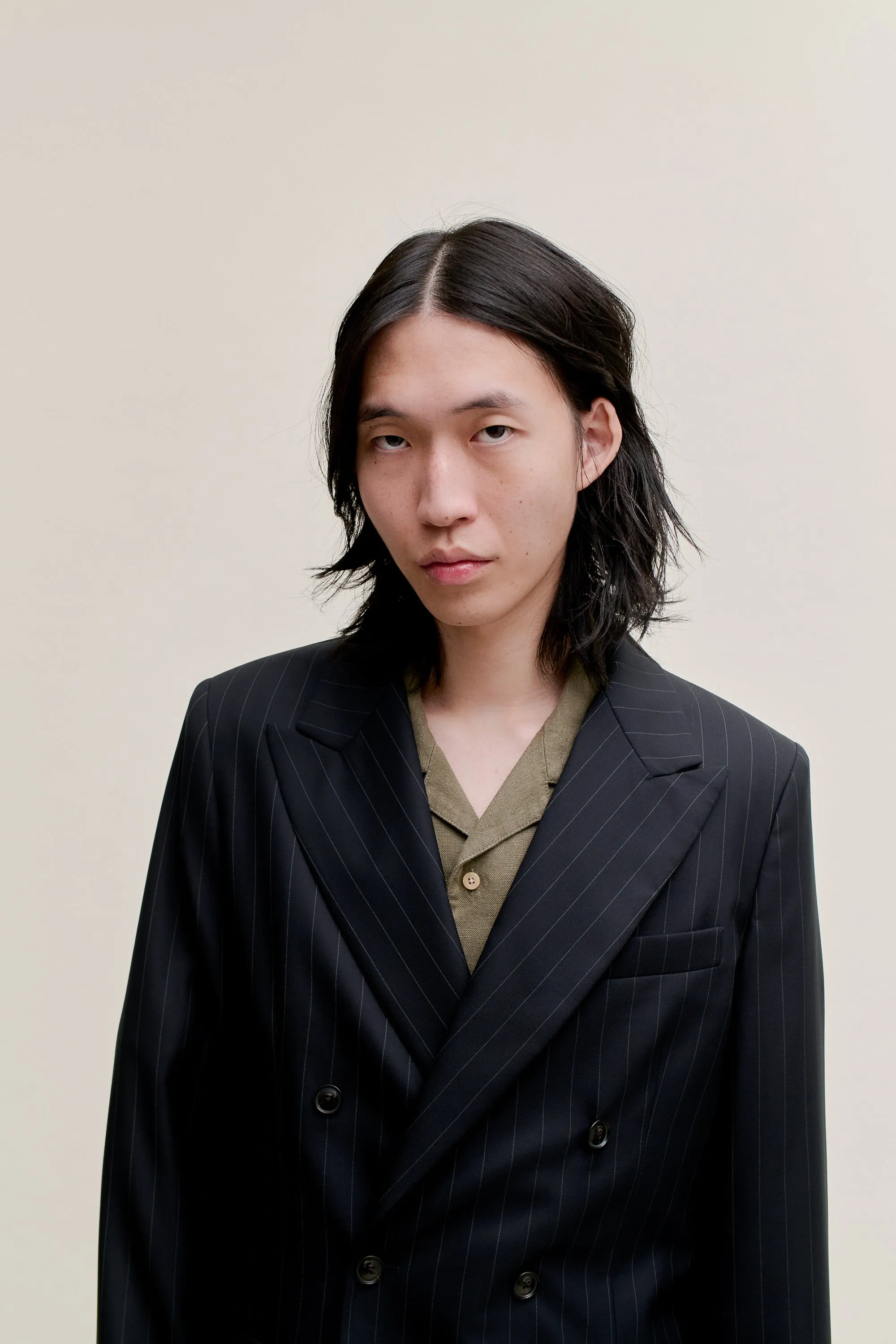 DOUBLE-BREASTED PEAK BLAZER