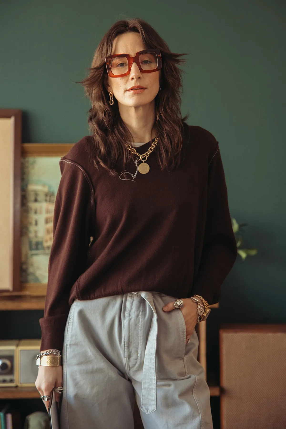 Frankenstein V-Neck - Brown
