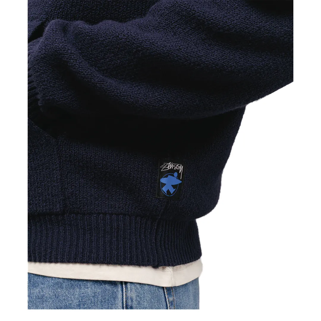 HOODED ZIP SWEATER NAVY