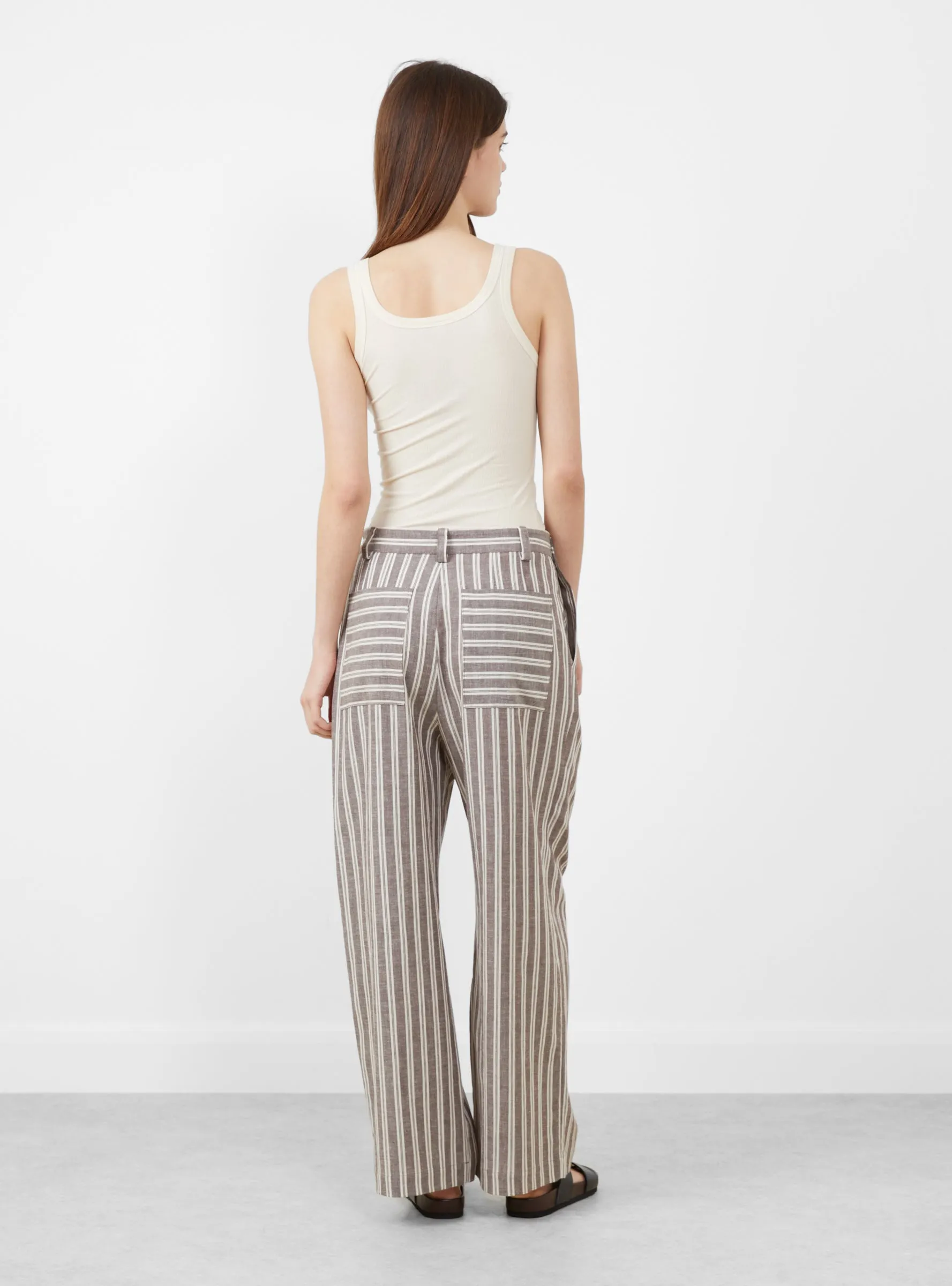 Japanese Georgia Trouser Bark and Ecru