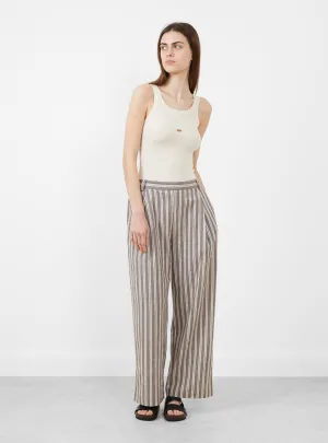 Japanese Georgia Trouser Bark and Ecru