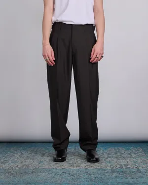 LEMAIRE Pleated Trouser Dark Espresso Melange