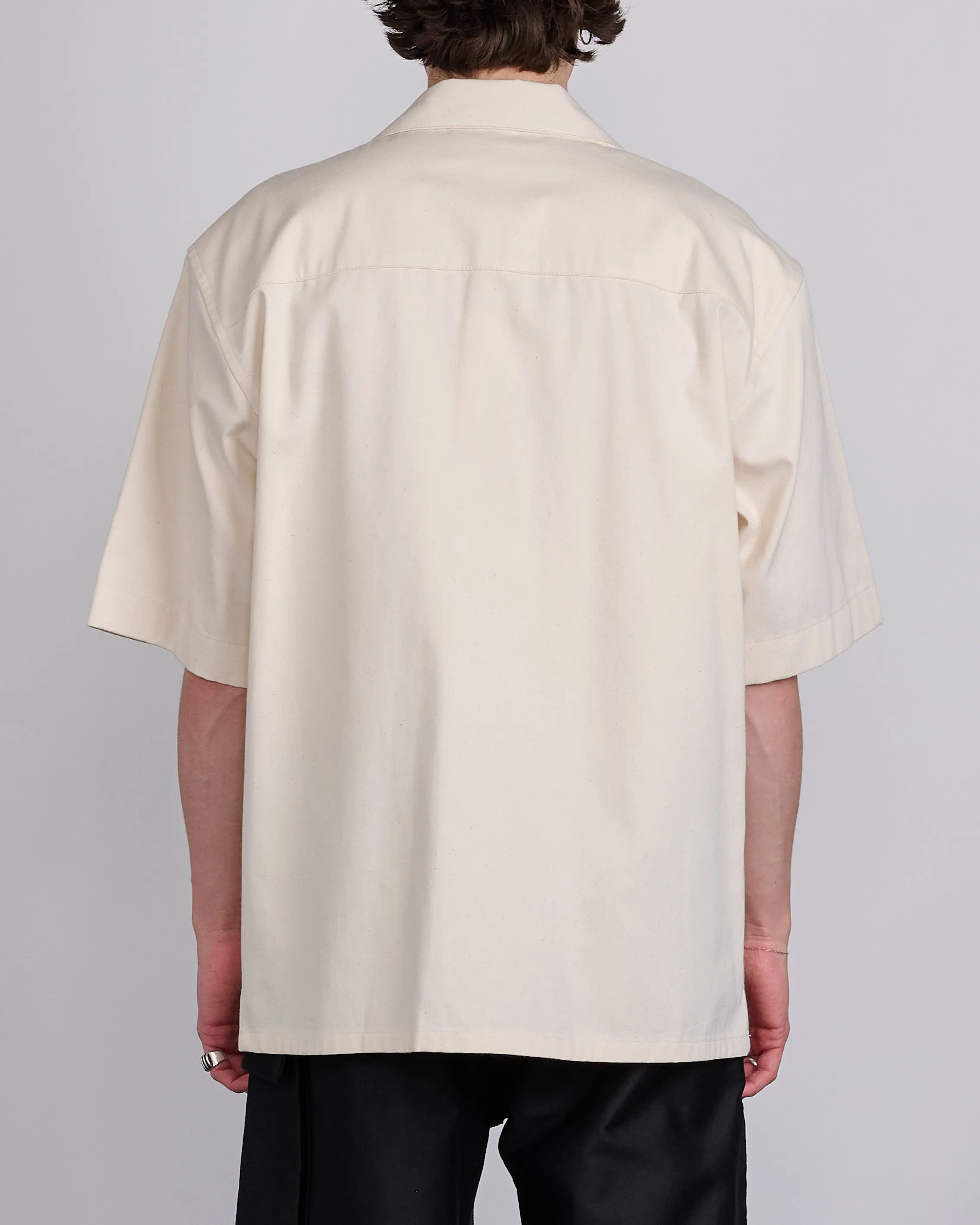 Marni Light Denim Bowling Button Shirt Bone