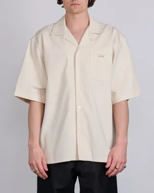 Marni Light Denim Bowling Button Shirt Bone