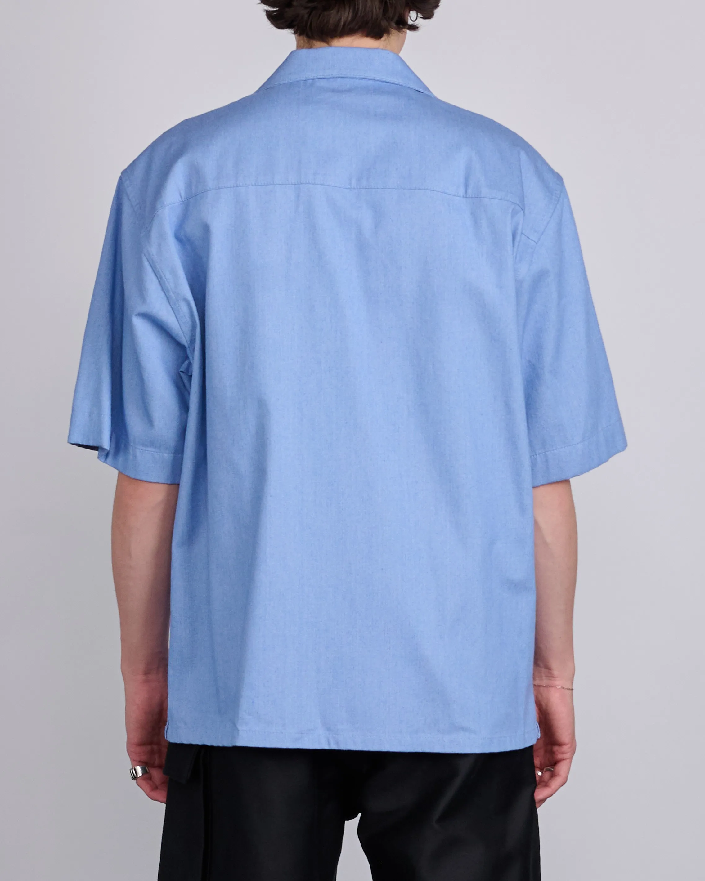 Marni Light Denim Bowling Button Shirt Light Blue