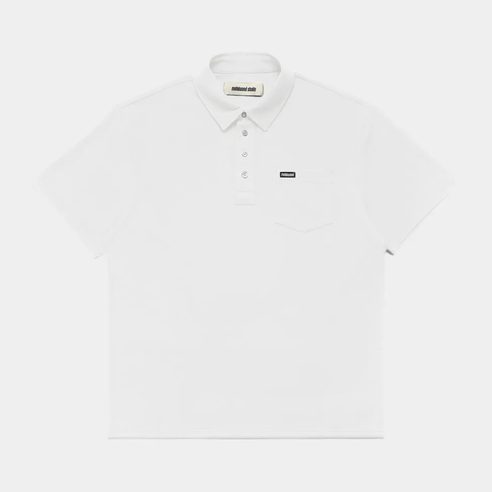 METALWOOD AIRY POCKET POLO - WHITE