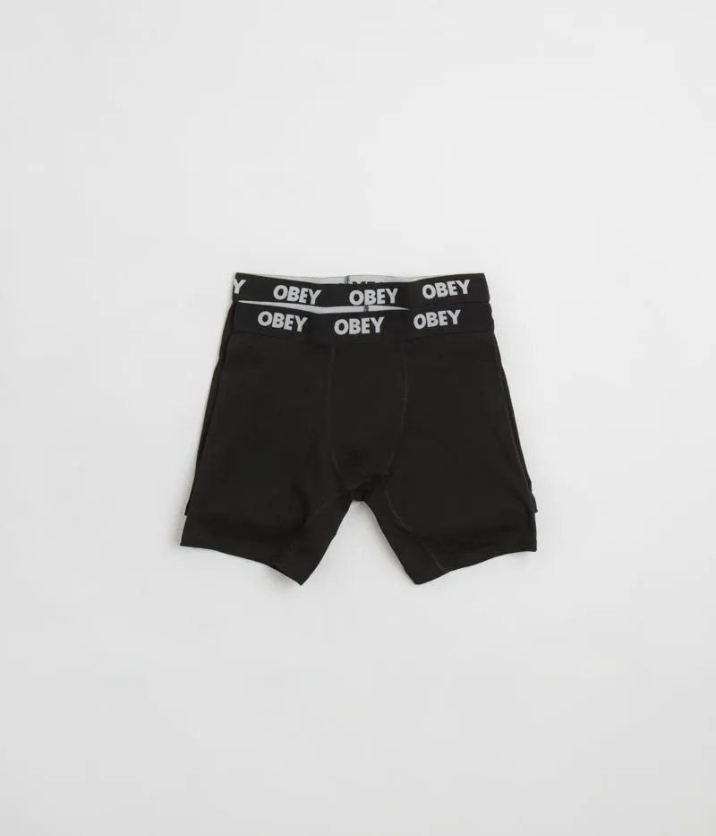 Obey Established Work Boxers (2 Pack) - Black