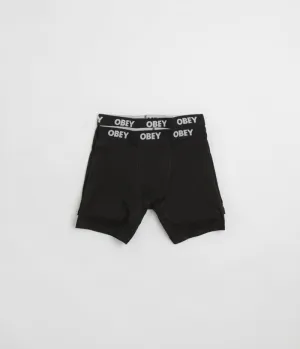 Obey Established Work Boxers (2 Pack) - Black