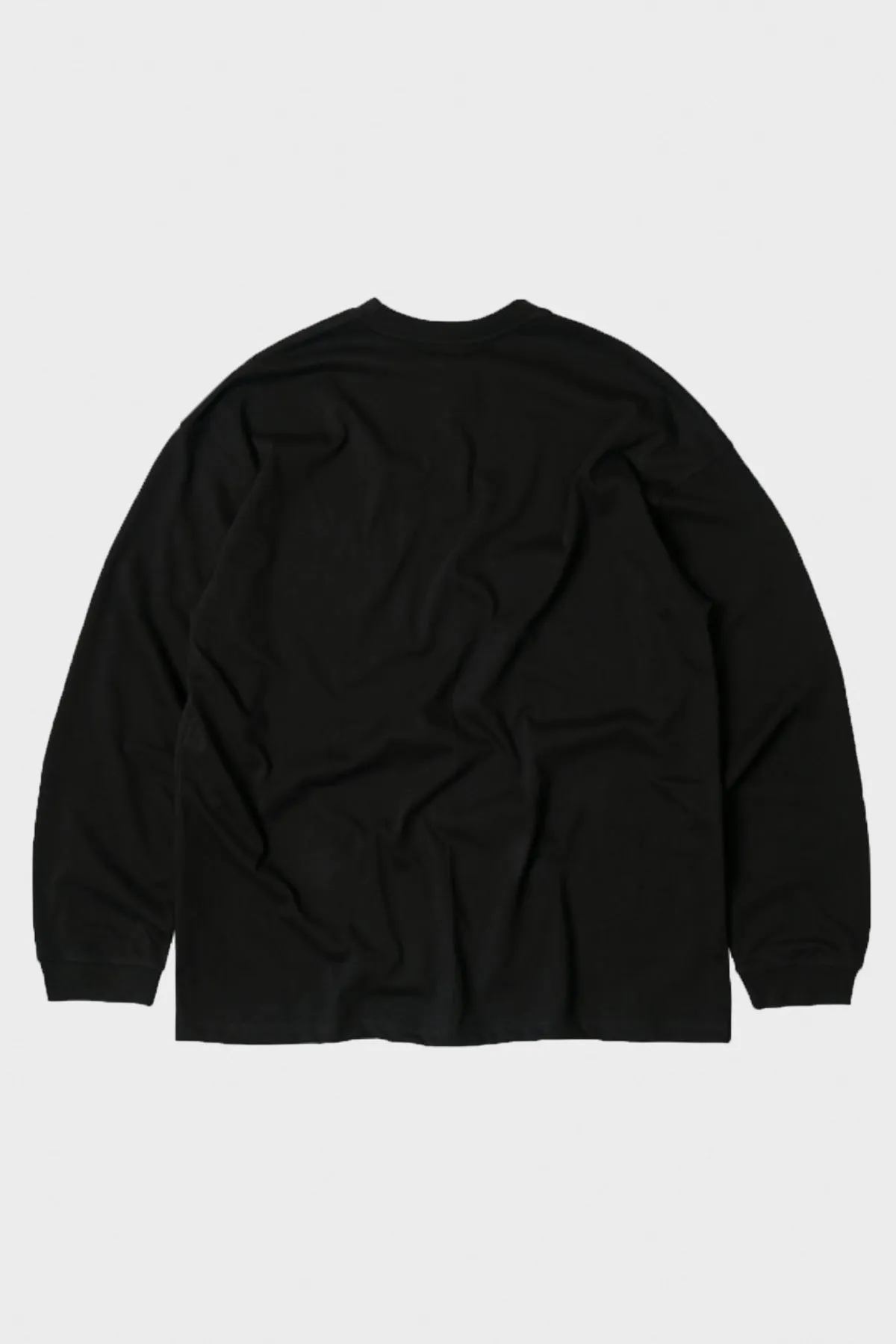 Oversized Long Sleeve Pocket Tee - Black