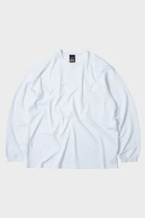 Oversized Long Sleeve Pocket Tee - White