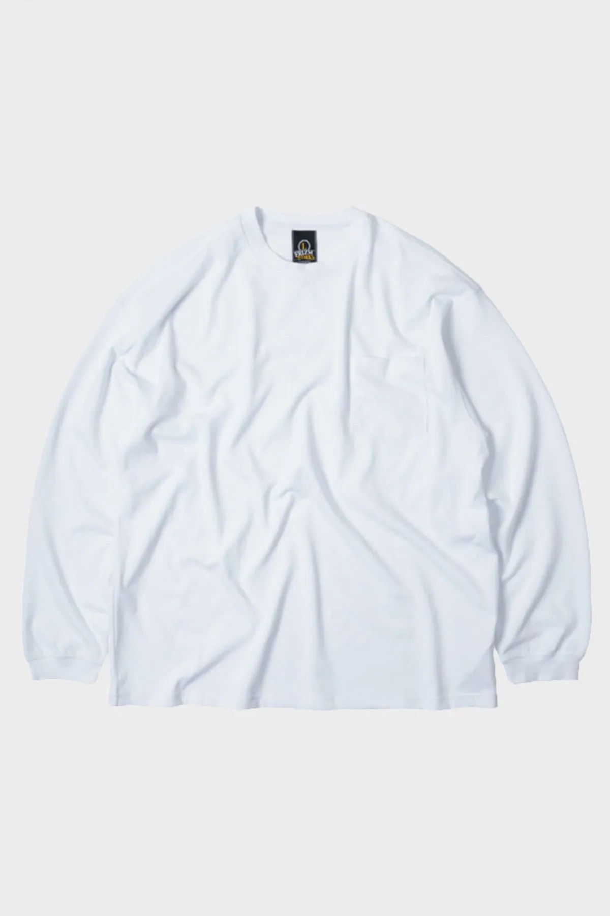 Oversized Long Sleeve Pocket Tee - White