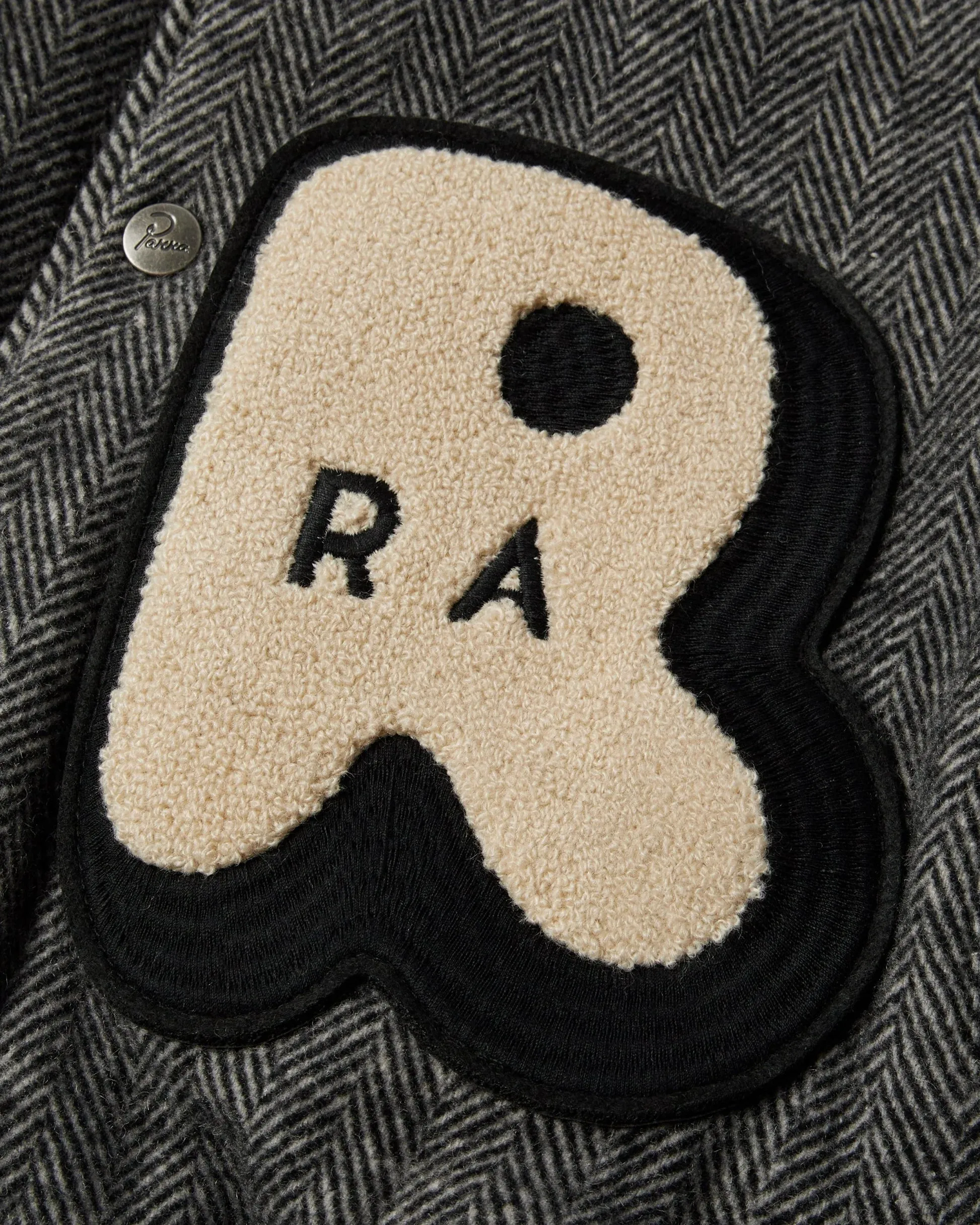 Parra Rounded PAR Varsity Jacket // Dark Grey