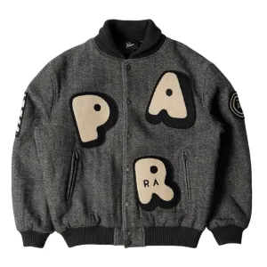 Parra Rounded PAR Varsity Jacket // Dark Grey