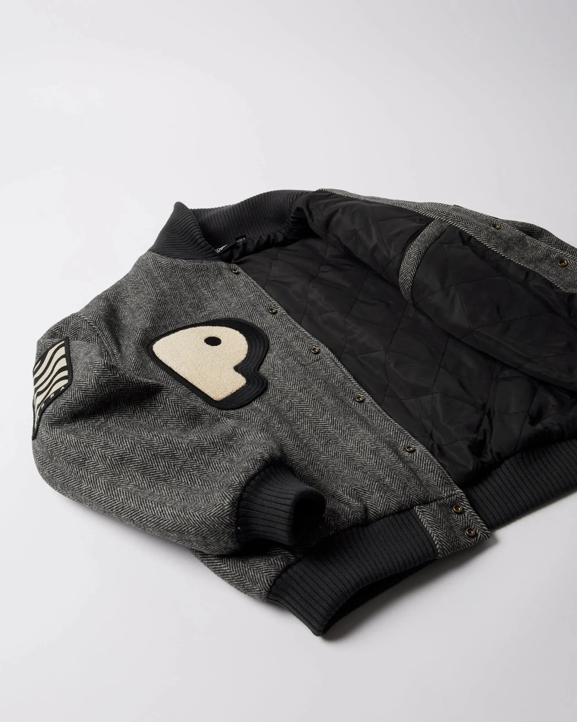 Parra Rounded PAR Varsity Jacket // Dark Grey
