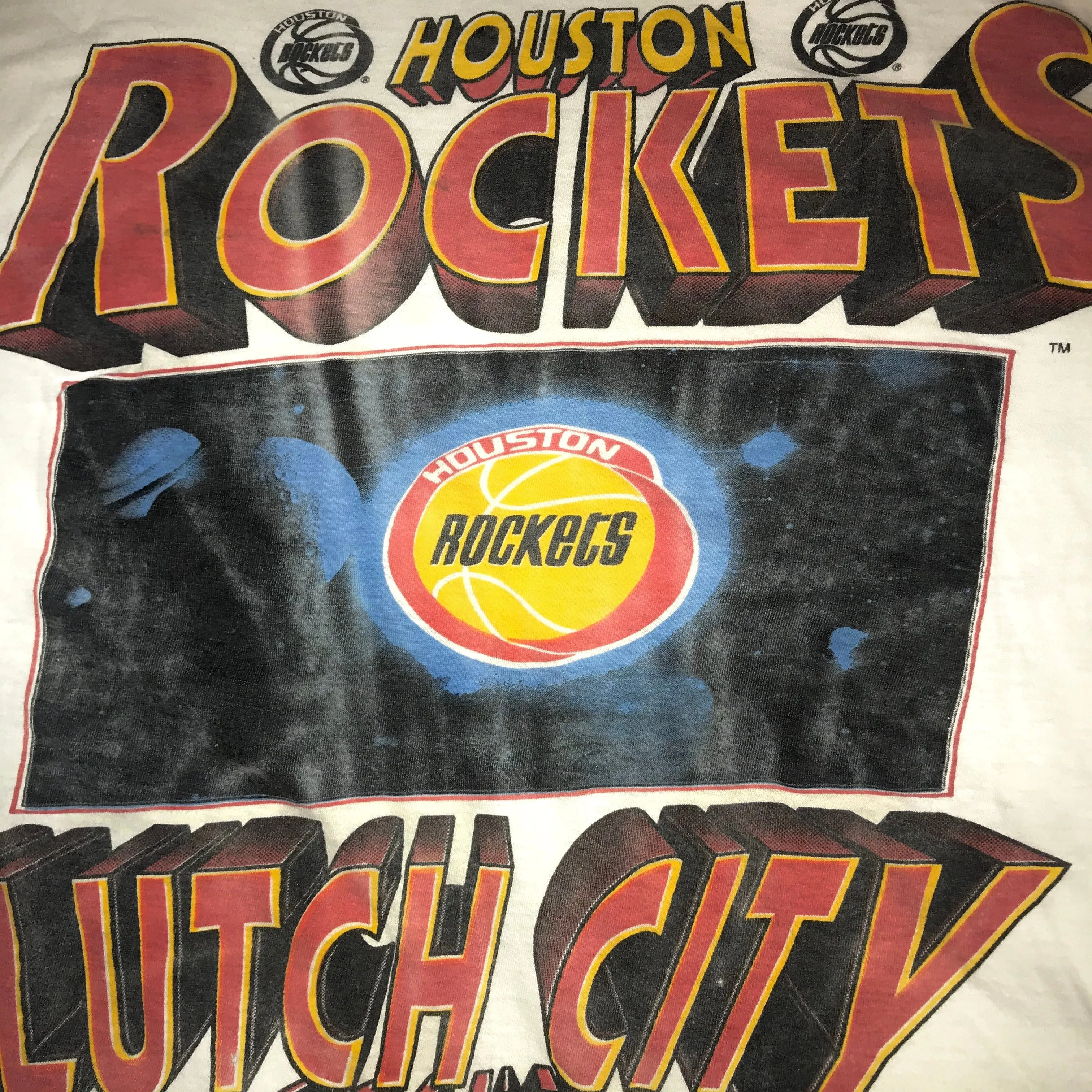 Rockets 1995 Comic Book Clutch City Tee (White)