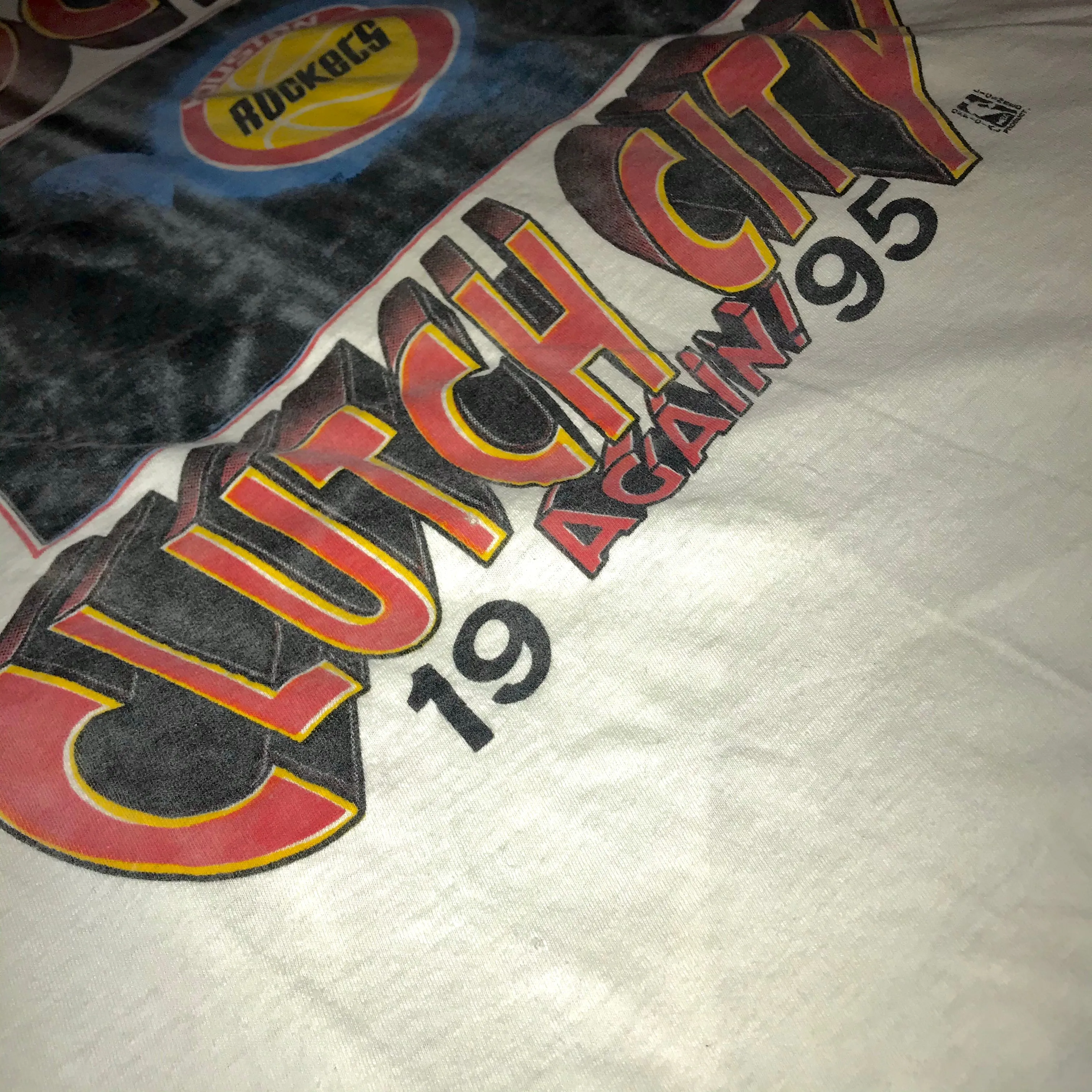 Rockets 1995 Comic Book Clutch City Tee (White)