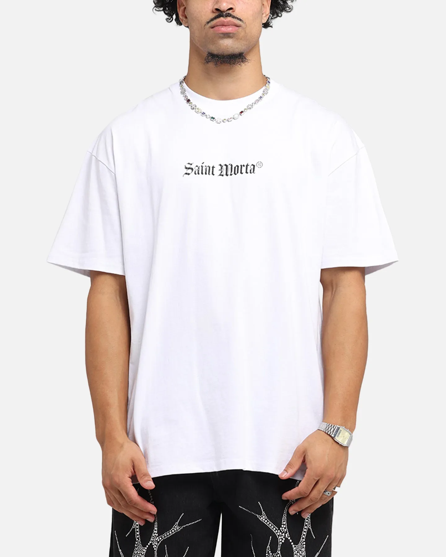 Saint Morta Weiry Hearts Boxy T-Shirt White