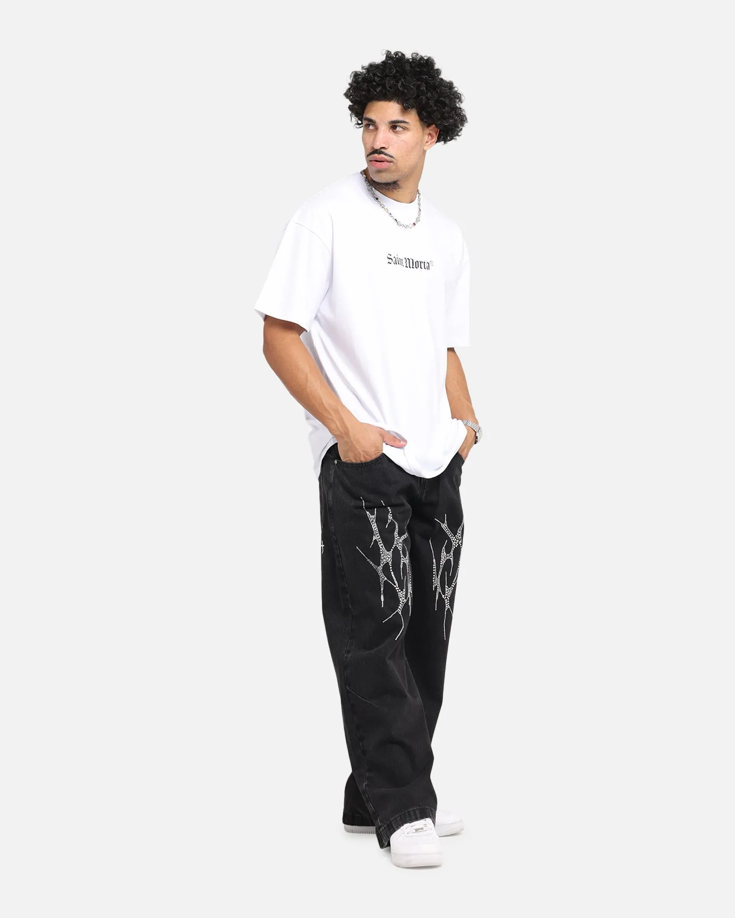 Saint Morta Weiry Hearts Boxy T-Shirt White