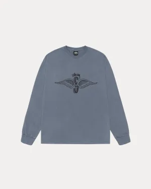 SKULL WINGS LS TEE PIGMENT DYED